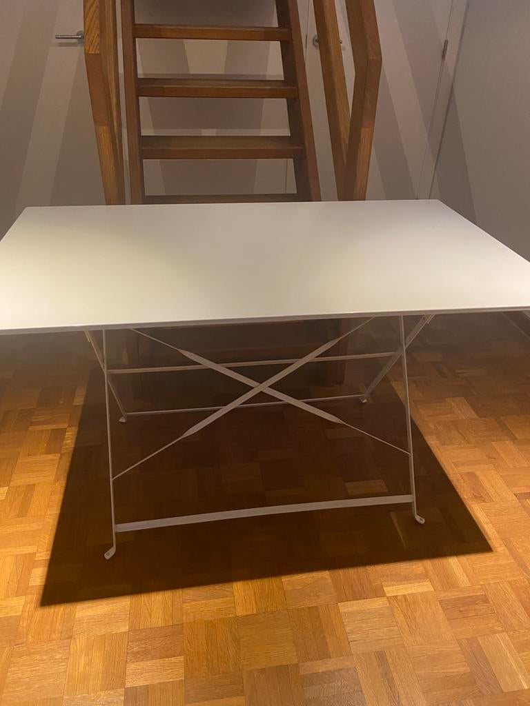 Inklapbare tuintafel, Tuin en Terras, Tuintafels, Ophalen, Zo goed als nieuw, Rechthoekig, Metaal