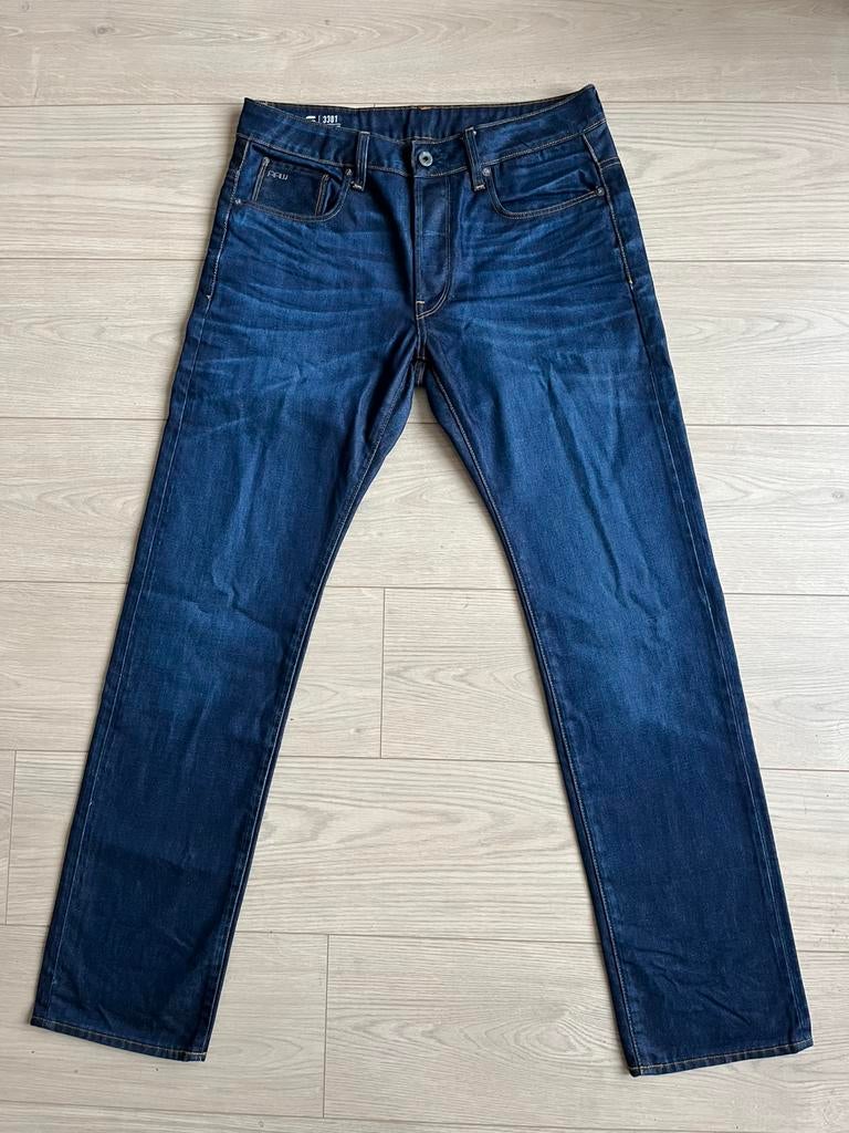 G star RAW droite 3301 Z.G.A.N W33 L34, Enlèvement ou Envoi, Comme neuf, Bleu, W33 - W34 (confection 48/50)