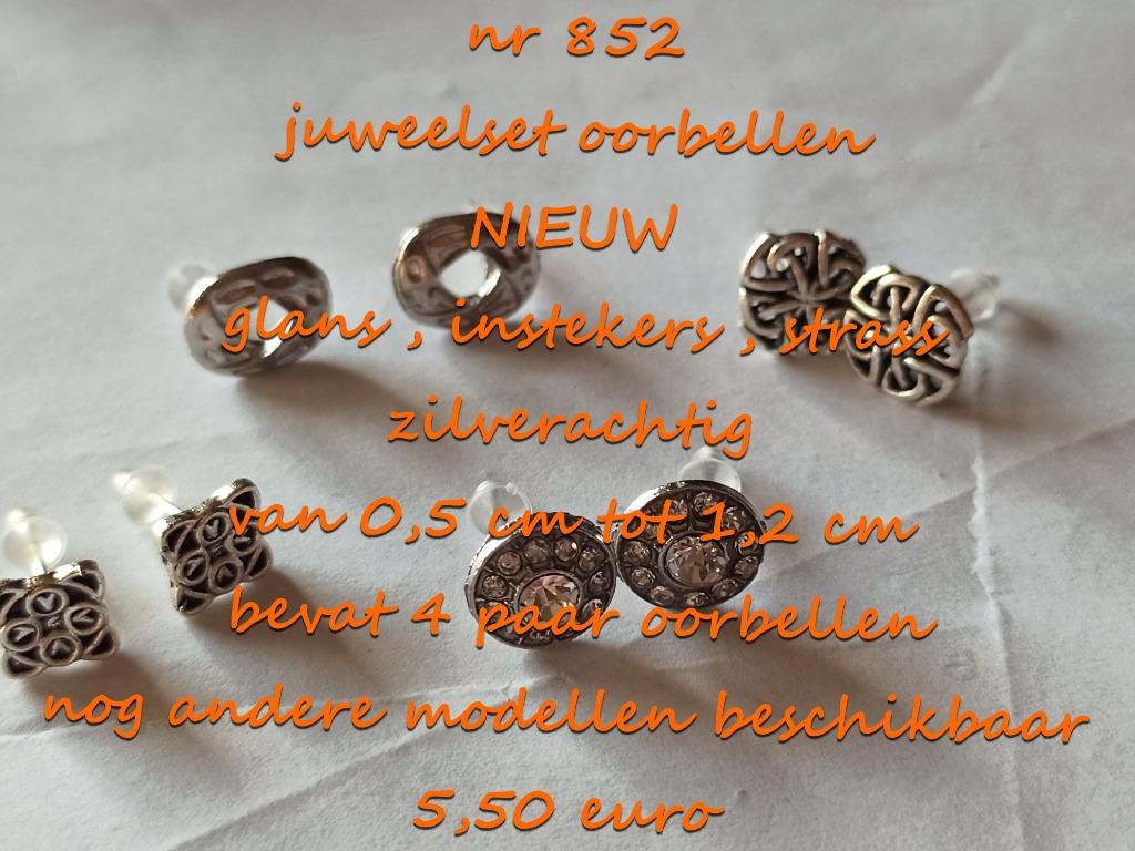 852. Juweelset oorbellen , NIEUW , verzending inbegrepen, Overige materialen, Verzenden, Nieuw, Knopjes of Stekers