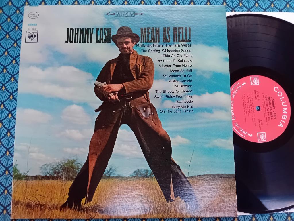 LP Johnny Cash “Mean As Hell”, Ophalen of Verzenden, Gebruikt, 12 inch