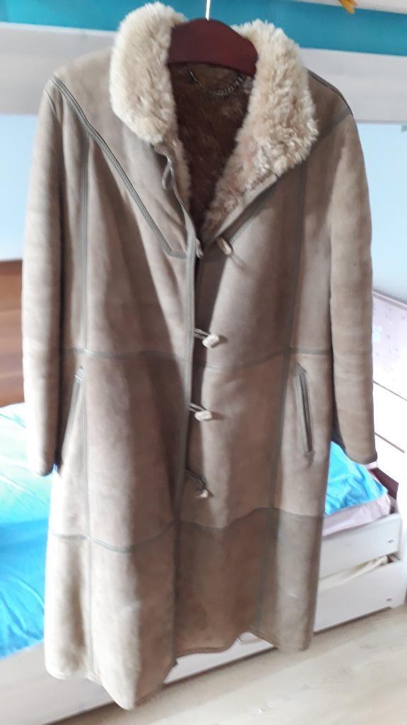 Manteau dame mouton retourné - Taille 44, Kleding | Dames, Jassen | Winter, Gedragen, Maat 42/44 (L), Beige, Ophalen of Verzenden