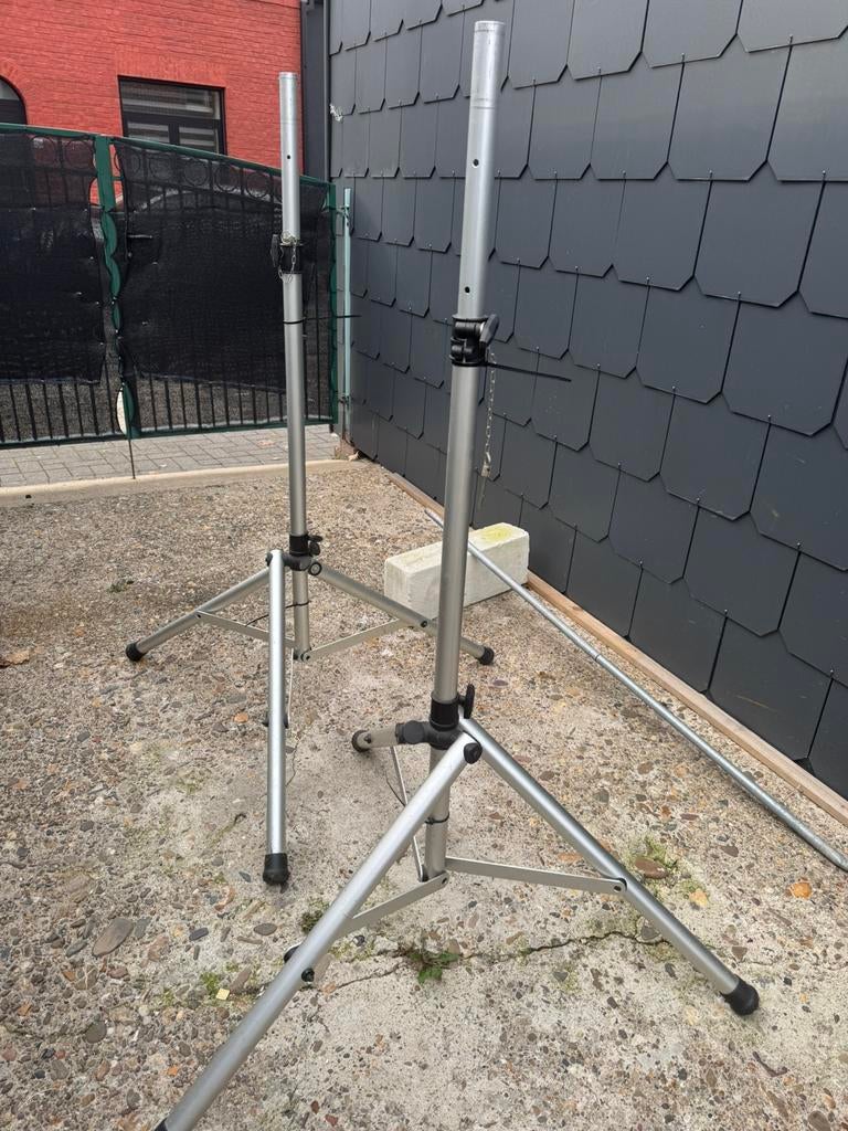 set van 2 stevige luidspreker-/lichtstatieven in aluminium, Enlèvement, Comme neuf