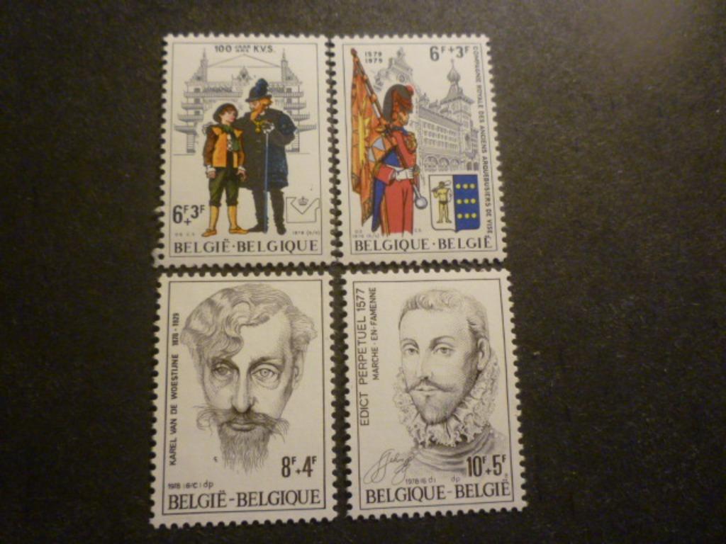 België/Belgique 1978 Mi 1945/1948** Postfris/Neuf, Timbres & Monnaies, Envoi, Neuf
