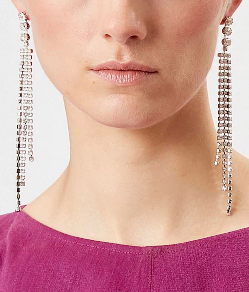 ISABEL MARANT SCHITTERENDE OORBELLEN (NEW €295) NIEUW💖💖💖, Avec cristal, Argent, Argent, Envoi