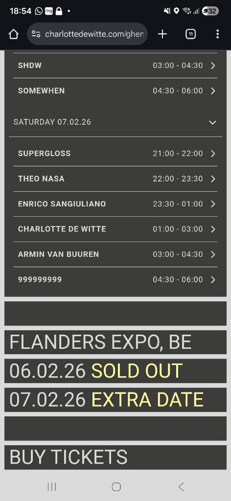 Charlotte de Witte vip tickets 7 februari, Tickets & Billets, Concerts | House, Techno & Trance, Trois personnes ou plus, Février