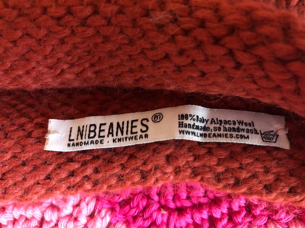 Handmade %100 baby alpaca wool Ln Beanied baggy beanie, Lnknits, Ophalen of Verzenden, Nieuw, Muts