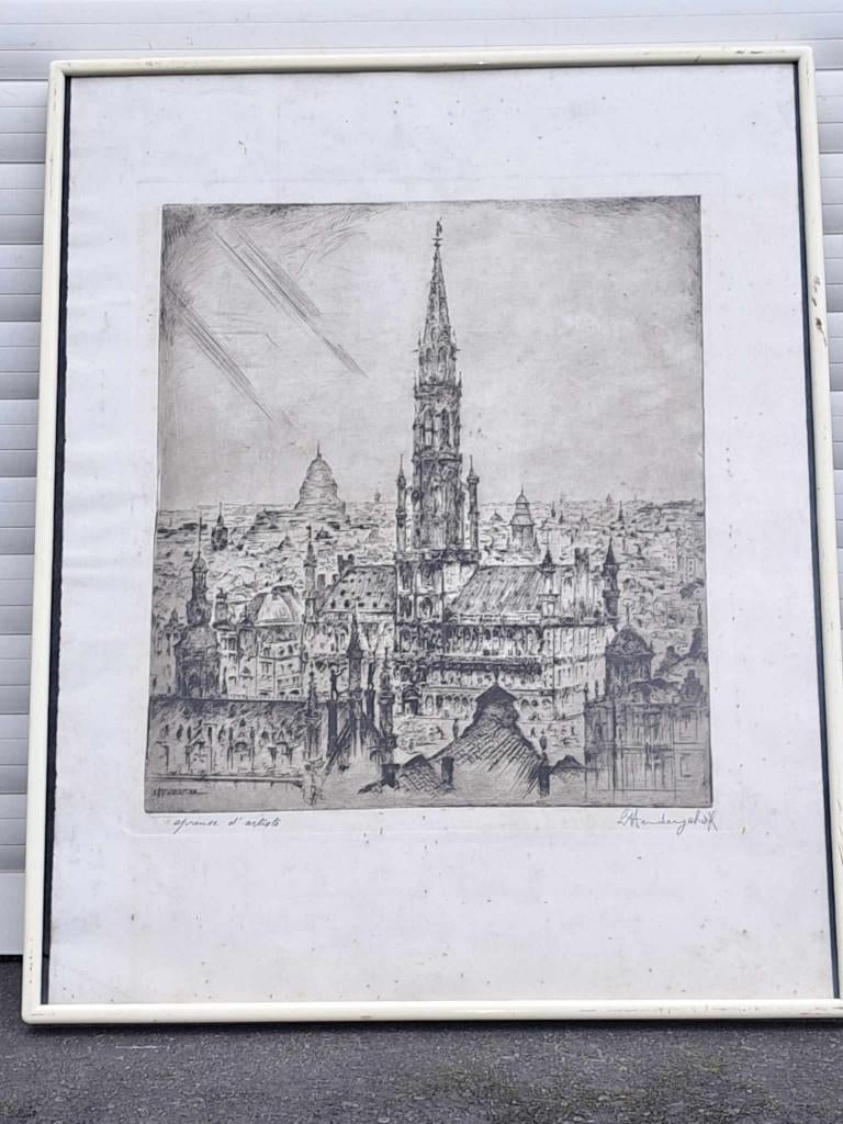 eau forte epreuve d artiste bruxelles de Henderyckx Leopold, Antiquités & Art, Enlèvement ou Envoi