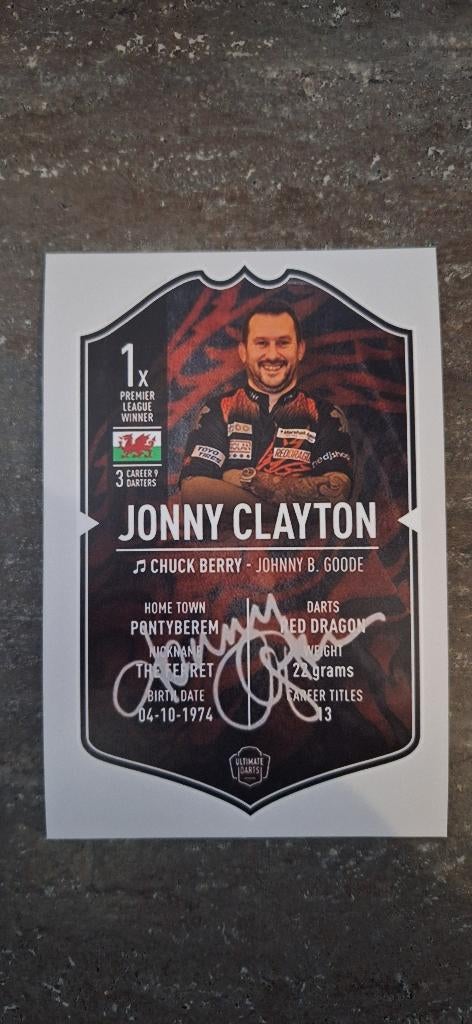 Foto Jonny Clayton met handtekening (print) #2 Darts, Sport en Fitness, Darts, Verzenden, Nieuw, Overige typen