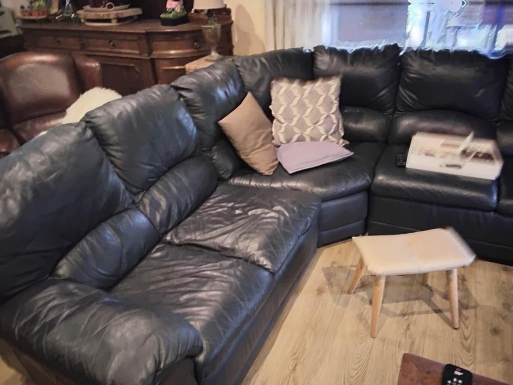 Lederen zetel, Huis en Inrichting, Ophalen of Verzenden