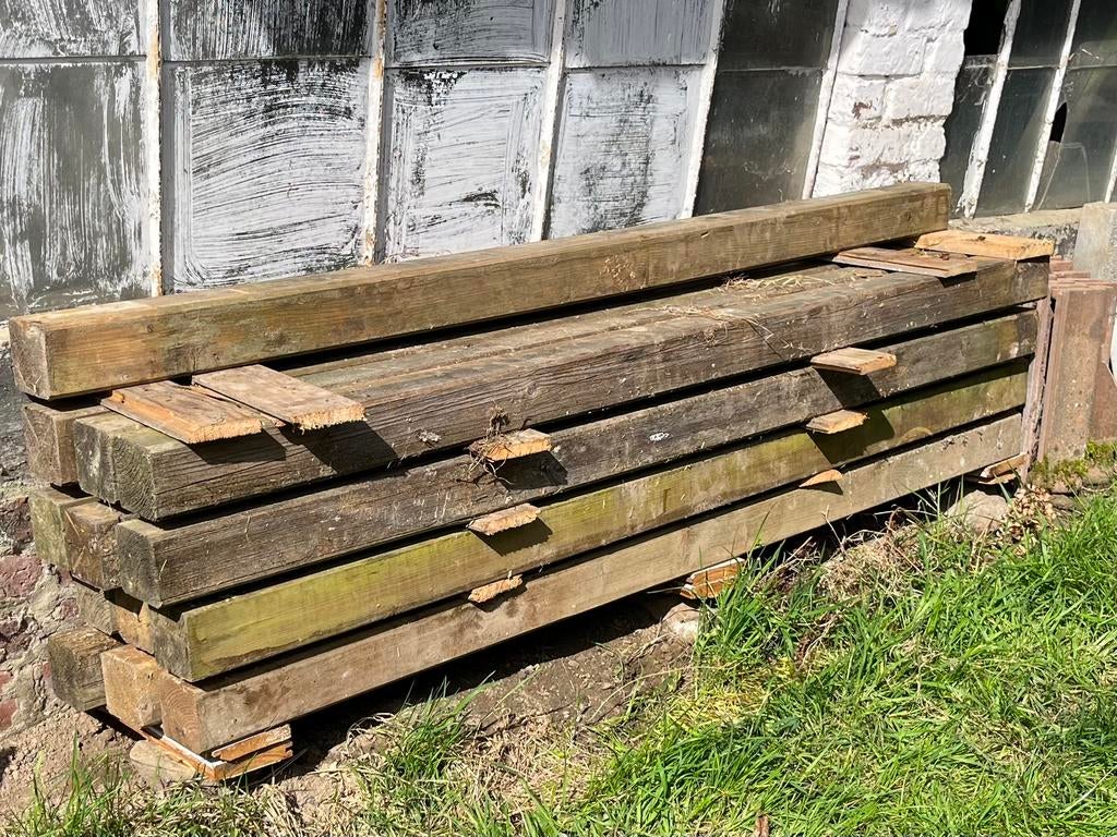 13 Poteaux clôture bois, Jardin & Terrasse, Enlèvement, Utilisé, Bois, Autres types