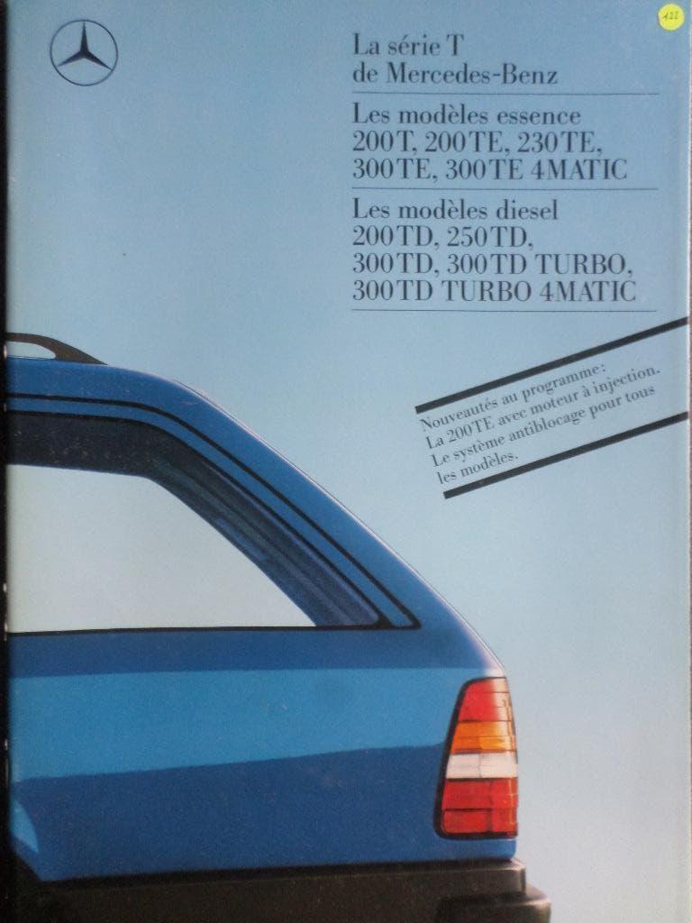 Brochure Mercedes 200 230 250 300 TD TE W124 1988 - FRANÇAIS, Enlèvement ou Envoi, Mercedes