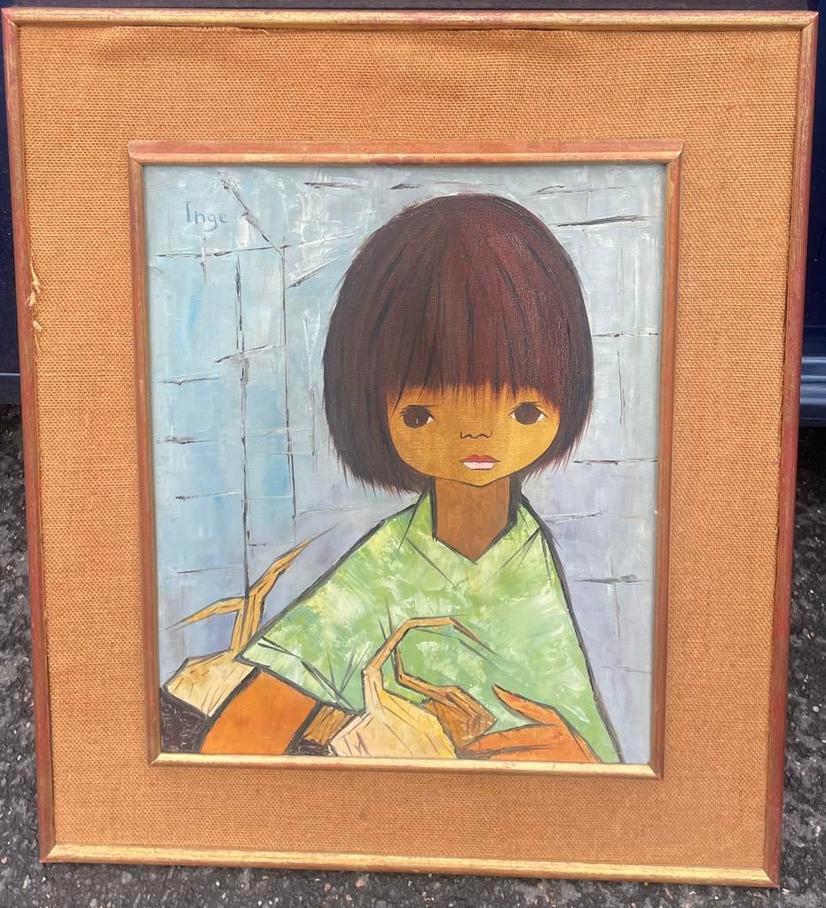 Origineel schilderij jakelien moerman inge vintage retro, Antiquités & Art, Enlèvement ou Envoi