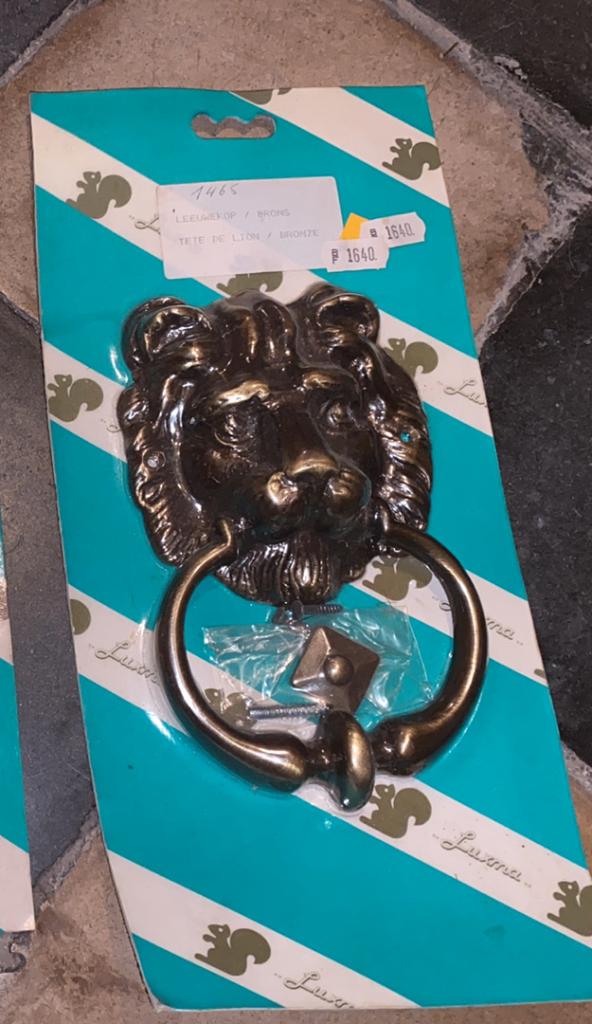 Heurtoir de porte tête de lion en bronze, Antiquités & Art, Enlèvement ou Envoi, Bronze