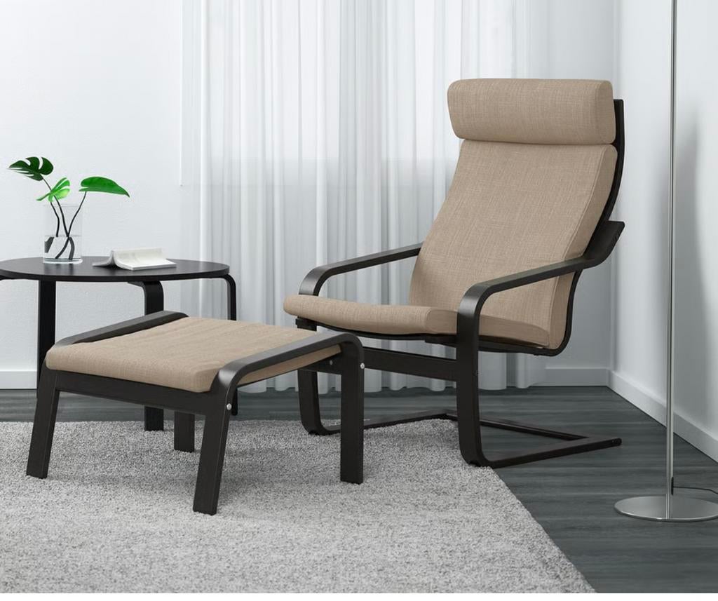 Poäng fauteuil zwartbruin met voetbank, Enlèvement, Utilisé