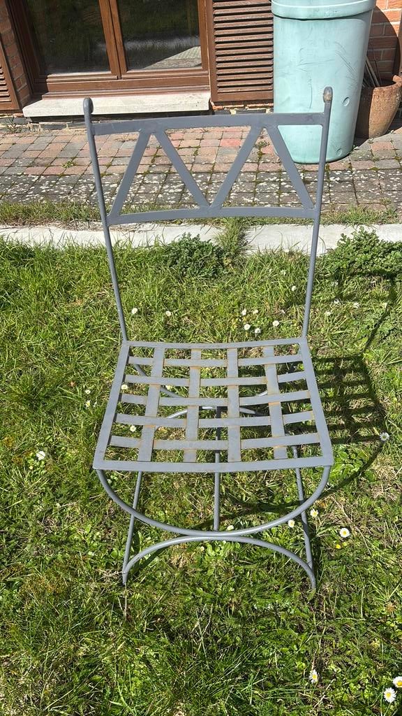 Chaises metal jardin avec les 8 coussins, Enlèvement, Utilisé, Métal, Ajustable