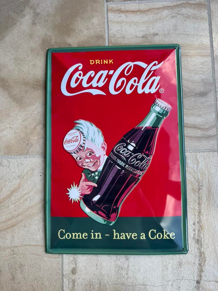 Groot reclamebord coca-cola, Verzamelen, Ophalen, Zo goed als nieuw, Reclamebord