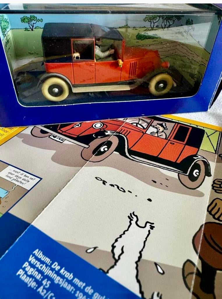 Kuifje auto 1:43 de Renault taxi uit crab met gulden scharen, Ophalen of Verzenden, Kuifje, Zo goed als nieuw