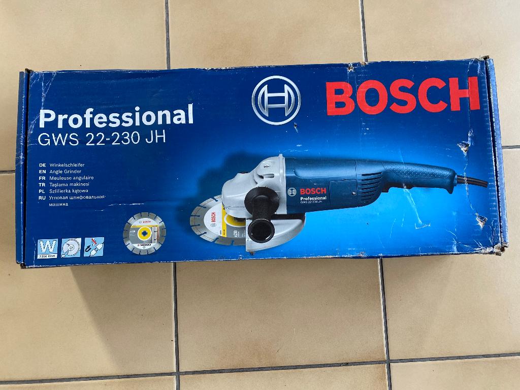 Haakse Slijper BOSCH GWS 22-230 JH Heavy Duty, Ophalen of Verzenden, Zo goed als nieuw, 1000 watt of meer, Haakse handslijpmachine