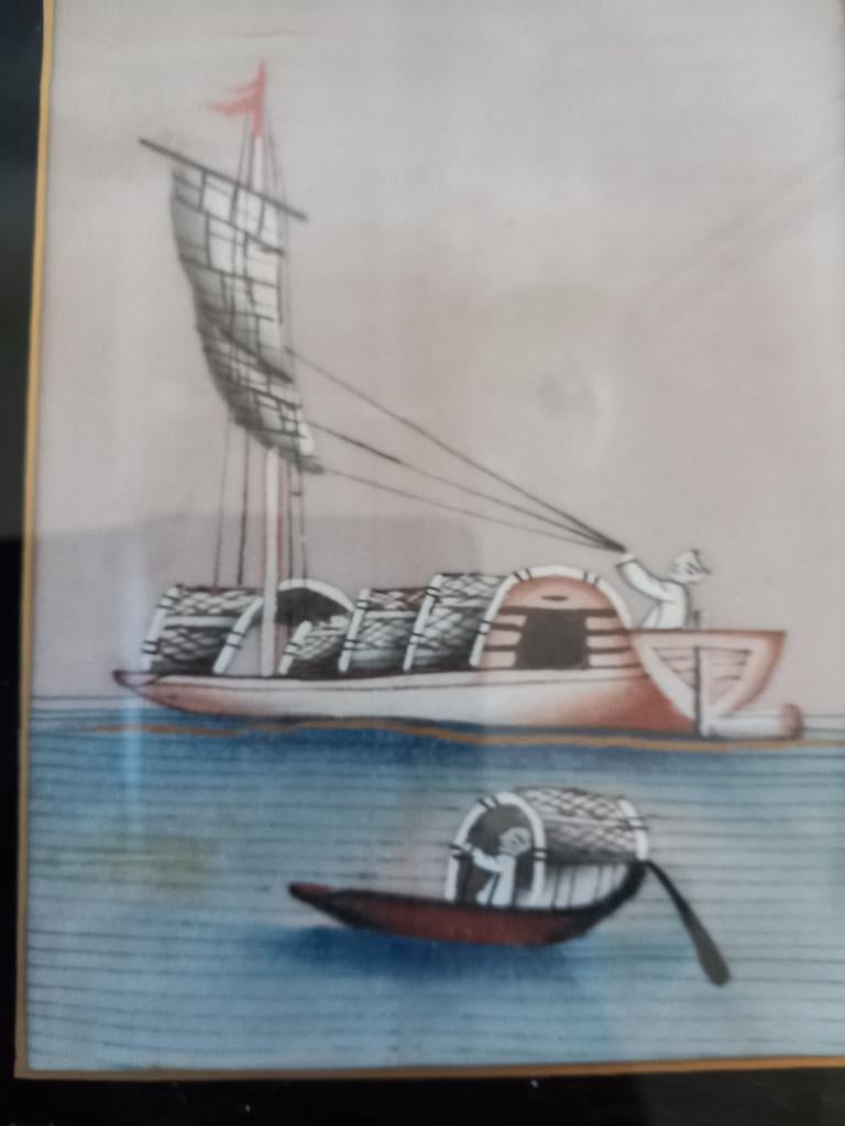 Chinese prent (1800 - 1840), Verzamelen, Foto's en Prenten, Ophalen, Natuur, Zo goed als nieuw, Voor 1940