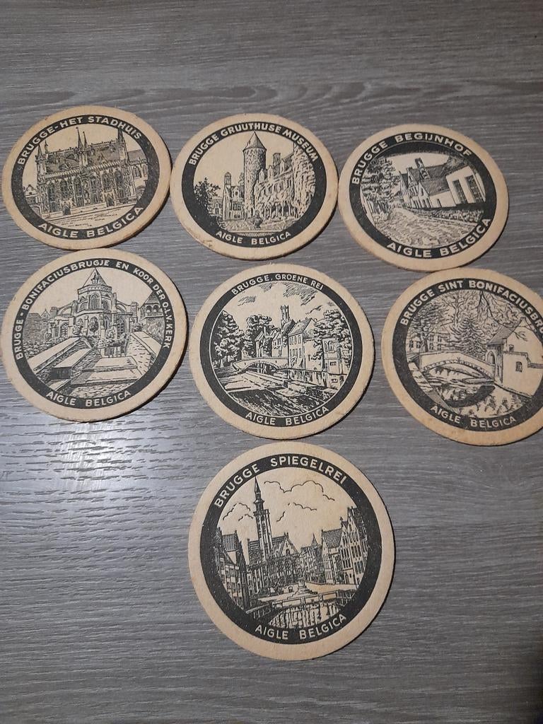 7 sous-verres à bière - bab brugge, Collections, Enlèvement ou Envoi