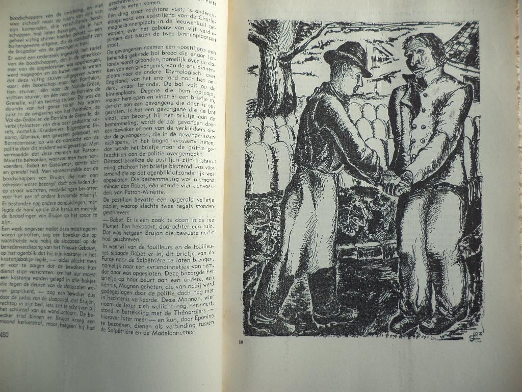 1949 Jozef Cantré 28 illustraties Les misérables Victor Hugo, Ophalen of Verzenden