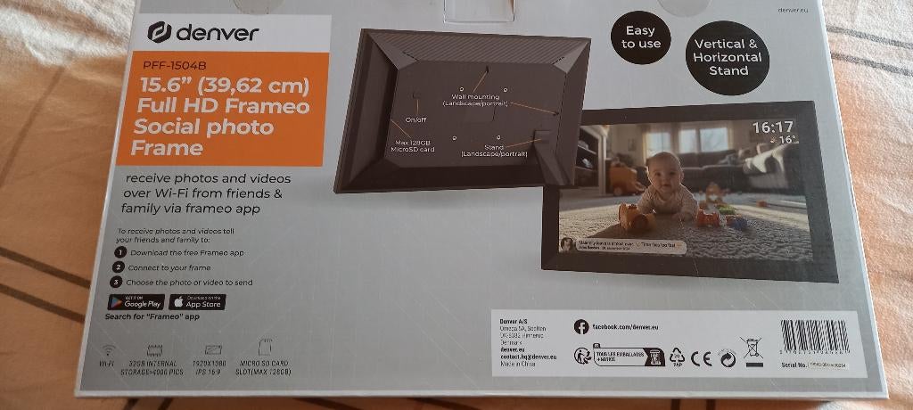 Digitale fotokader 15,6" DENVER, Nieuw, 12 inch of groter, 2 GB of meer, Ophalen