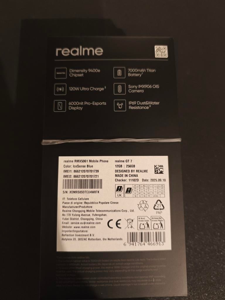 Realme GT 7, Enlèvement