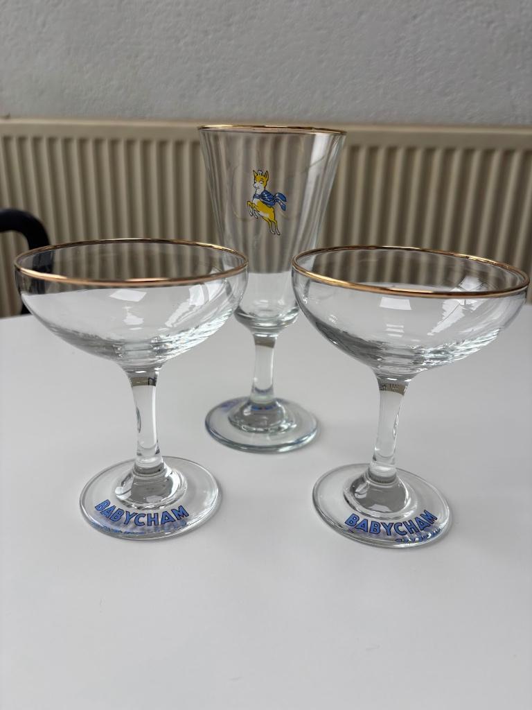 Vintage Babycham glazen, Ophalen of Verzenden