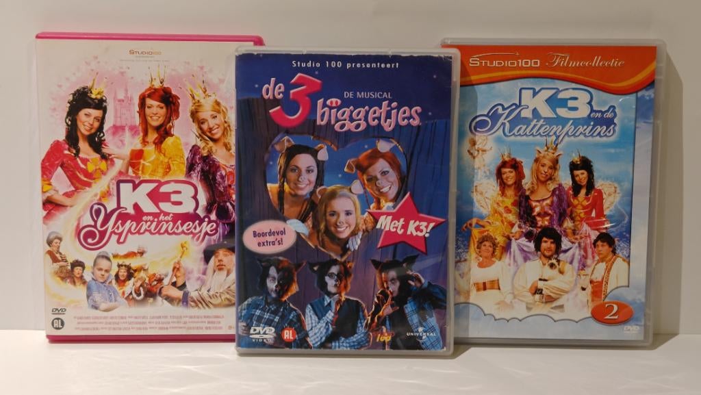K3 DVD Pakket 3 Films Originele Formatie Studio 100 prinses, Alle leeftijden, Overige genres, Ophalen of Verzenden, Zo goed als nieuw