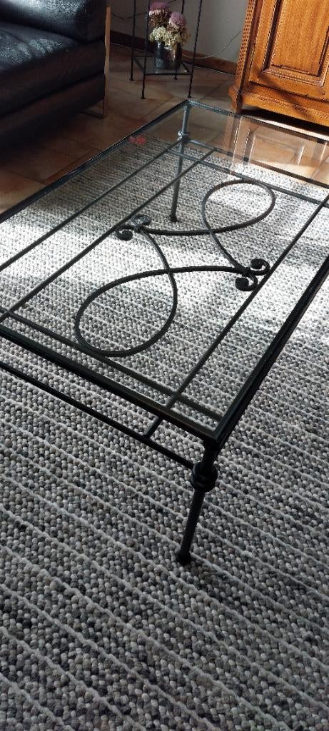 Table de salon avec plateau en verre, Maison & Meubles, 100 à 150 cm, Moins de 50 cm, Enlèvement, Utilisé