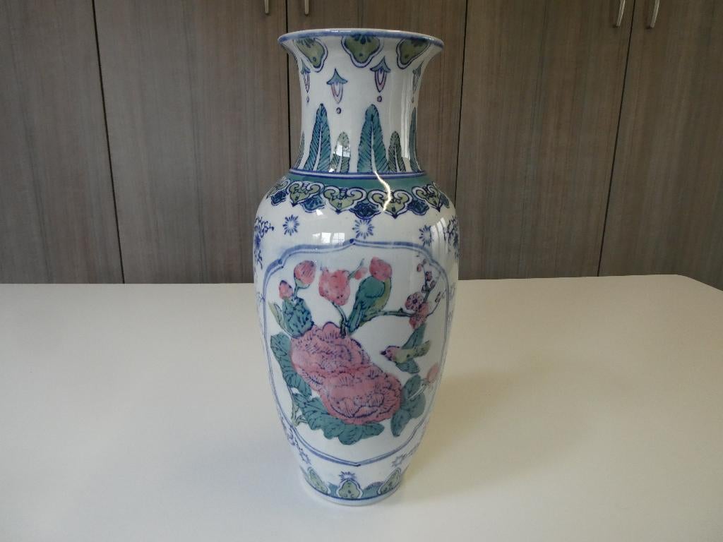 Beau grand vase chinois en porcelaine, Maison & Meubles, Accessoires pour la Maison | Vases, Comme neuf, Autres couleurs, Moins de 50 cm