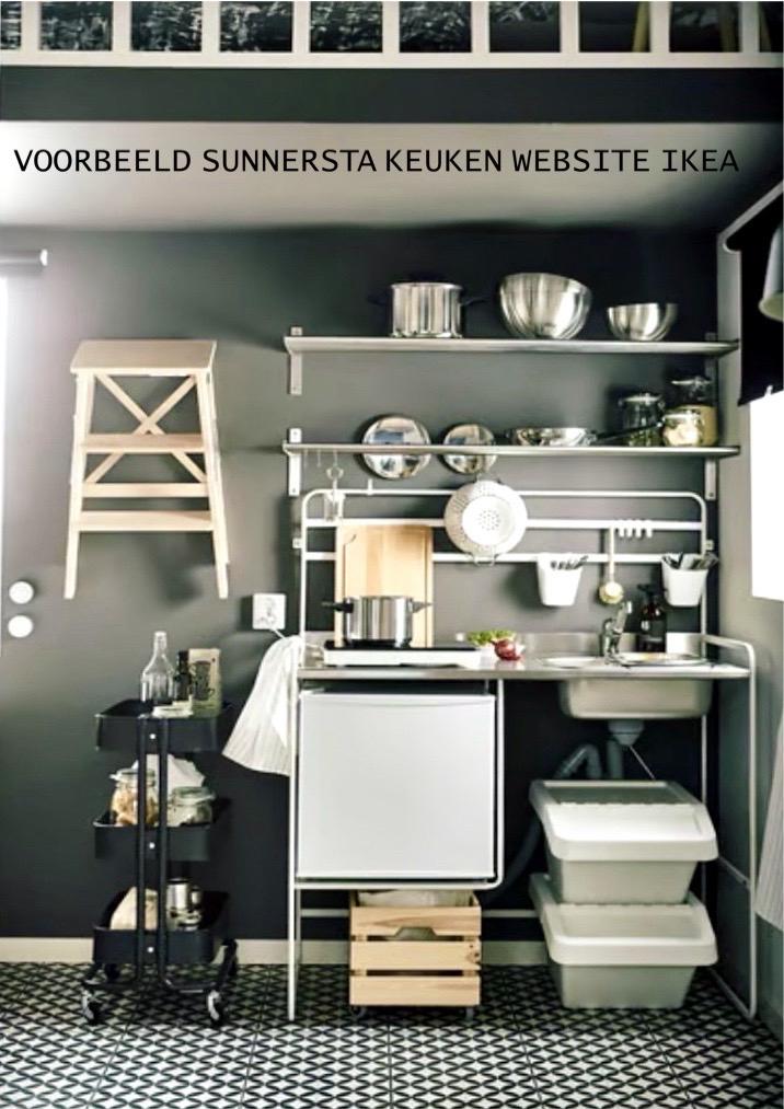 Minikeuken SUNNERSTA, Huis en Inrichting, Ophalen, Staal of Inox, Wit, Overige typen