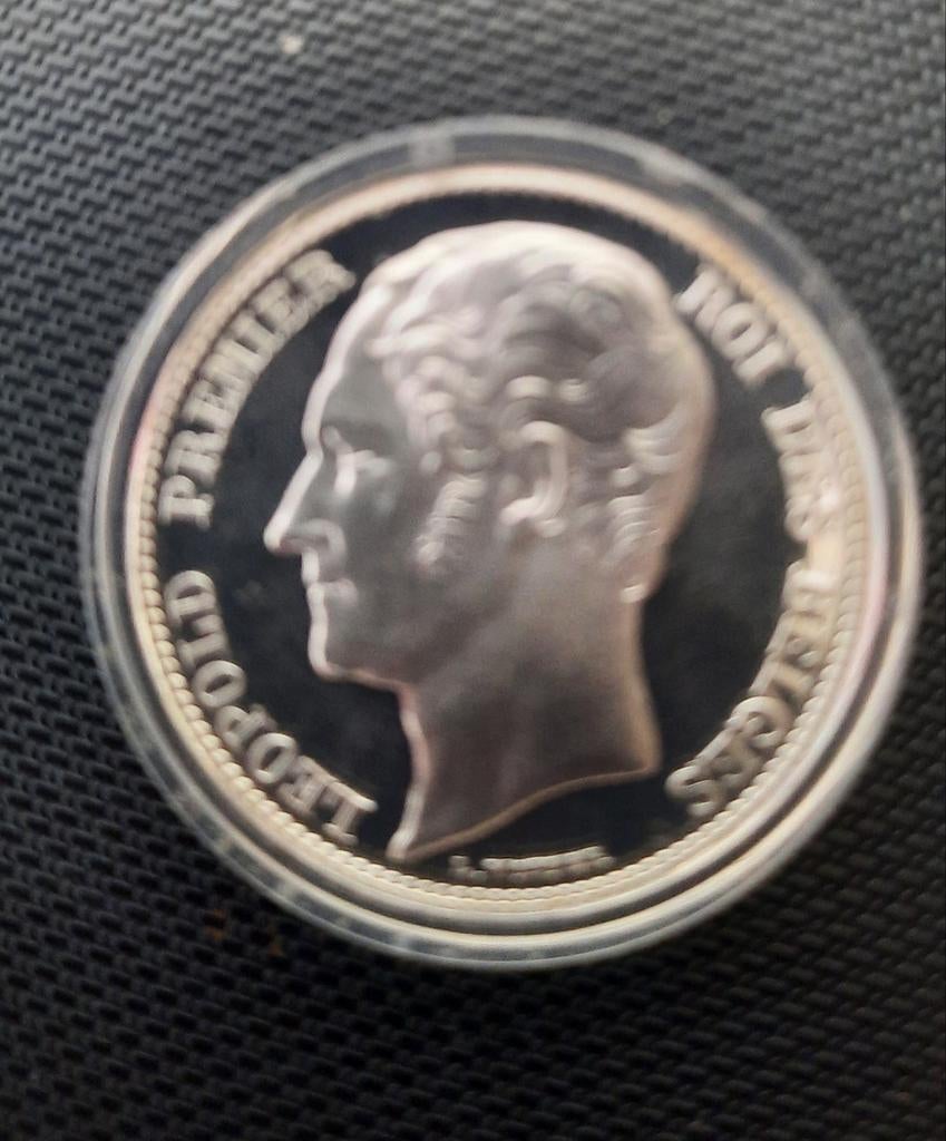 Zilveren leopold 1848, Timbres & Monnaies, Monnaies | Belgique, Monnaie en vrac, Argent, Enlèvement, Plaqué argent