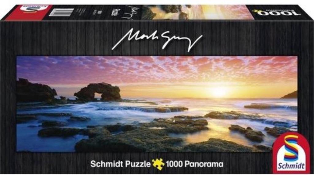 Schmidt Puzzel - Bridgewater Bay zonsondergang - Panorama, Hobby en Vrije tijd, Ophalen of Verzenden, 500 t/m 1500 stukjes, Zo goed als nieuw