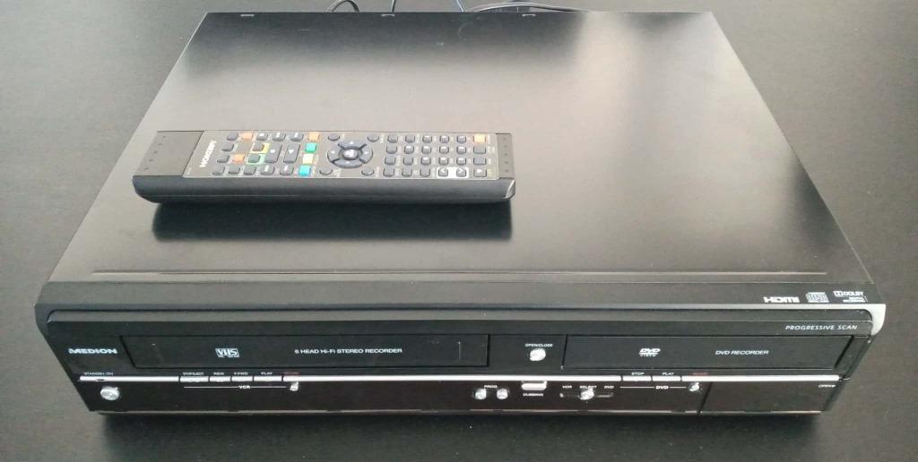 MEDION MD 83425 VCR & DVD recorder met afstandsbediening, Audio, Tv en Foto, Ophalen of Verzenden, Gebruikt, VHS-speler of -recorder