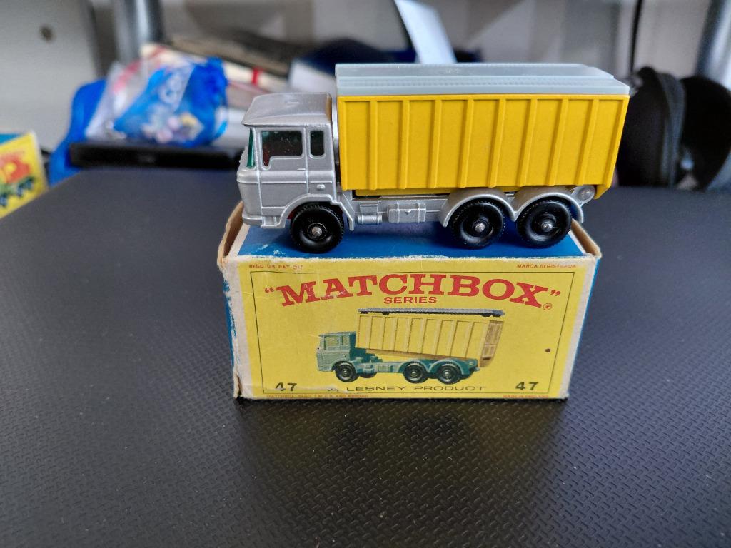 Matchbox 47c DAF Containerwagen met E-type Box , Ophalen of Verzenden, Zo goed als nieuw, Bus of Vrachtwagen