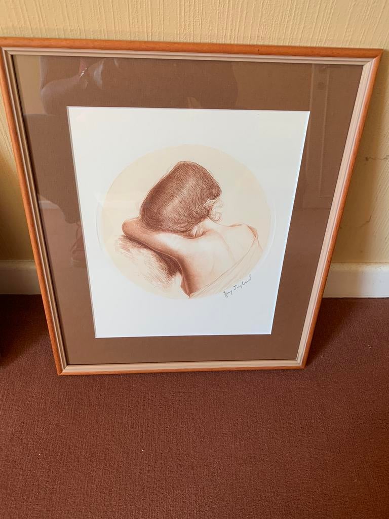 2 mooie gravures van Jean Vyboud - naakte vrouwen, Huis en Inrichting, Zo goed als nieuw