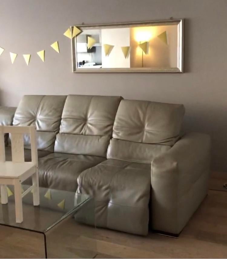 Lederen hoekzetel, Ophalen, Gebruikt, Leer, Modern