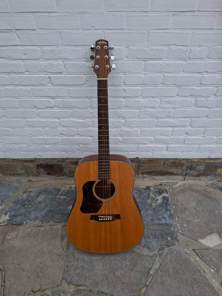 Walden linkshandige gitaar d550L met tas, Muziek en Instrumenten, Snaarinstrumenten | Gitaren | Akoestisch, Ophalen, Zo goed als nieuw