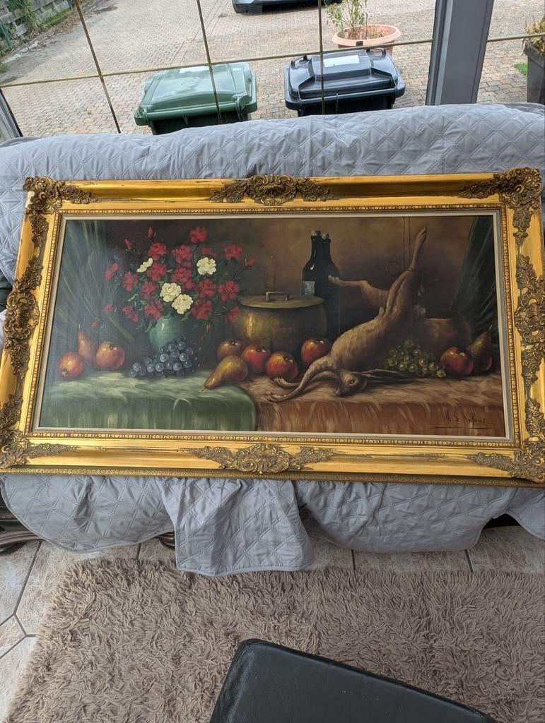 Peinture originale de scène de chasse par H S DUFOUR, Enlèvement ou Envoi