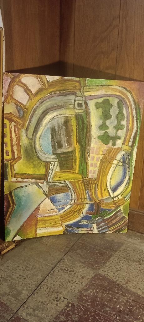 Peinture mixte signée Serge Montegnies, 54x67, n573, Antiquités & Art, Enlèvement