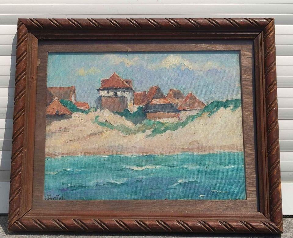 Huile sur toile marine signe jules postel, Ophalen of Verzenden