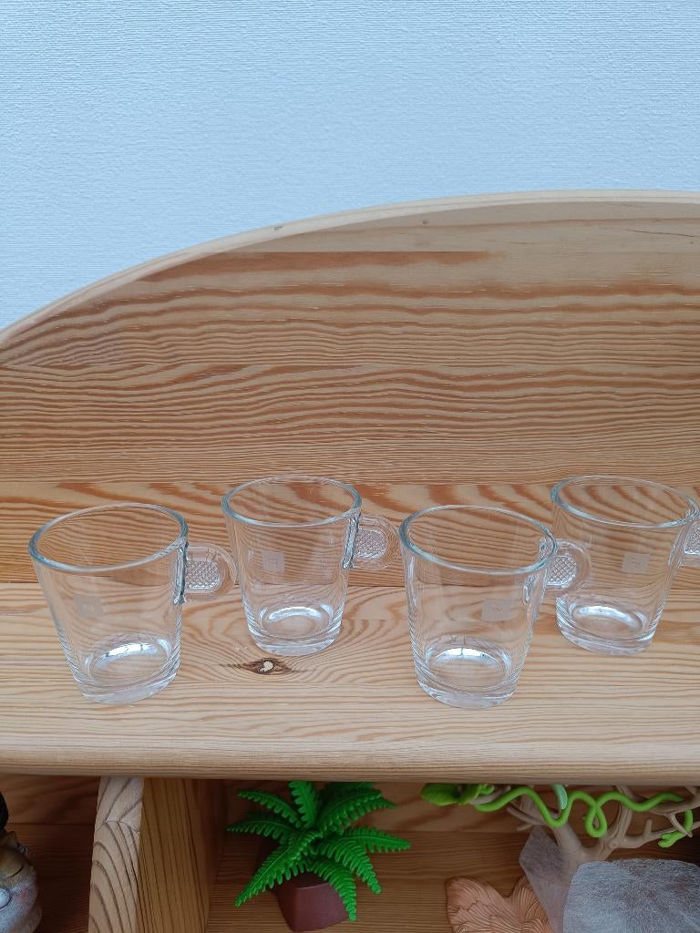 Nespresso. Espressotassen in glas. Aantal: 4., Ophalen of Verzenden, Zo goed als nieuw, Glas, Glas of Glazen