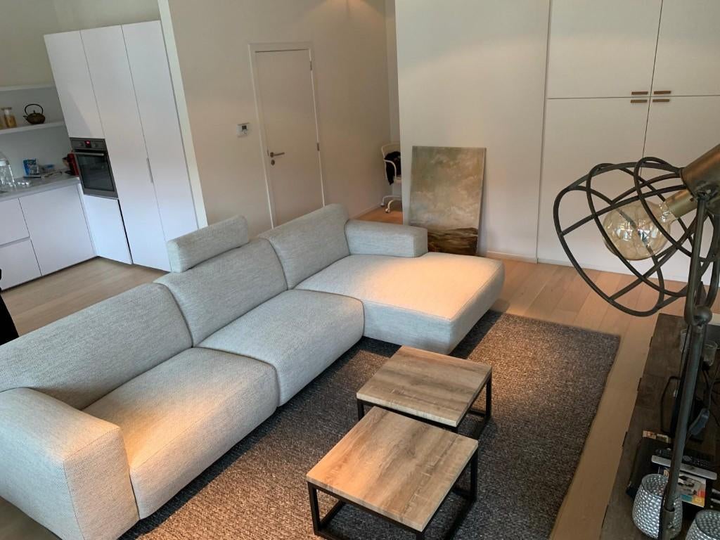 Hoekzetel met longchair, Ophalen, Zo goed als nieuw, Stof, Moderne hoekzetel