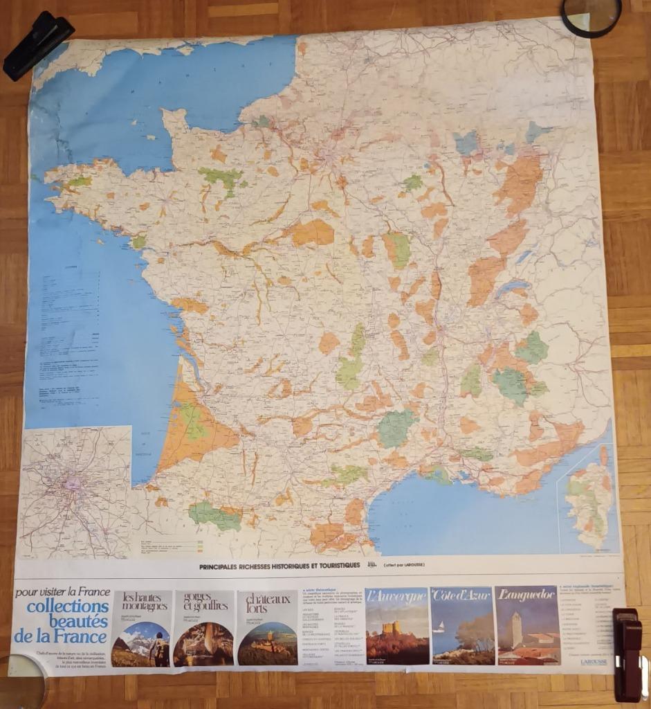 Carte de France sites touristiques et historiques Larousse, Enlèvement ou Envoi