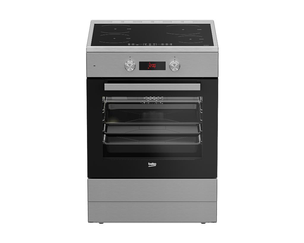 Cuisinière BEKO FSM89302GXS, Electroménager, Cuisinières, Neuf, À Poser, 4 zones de cuisson, 90 à 95 cm, 45 à 60 cm, Gril, Air chaud