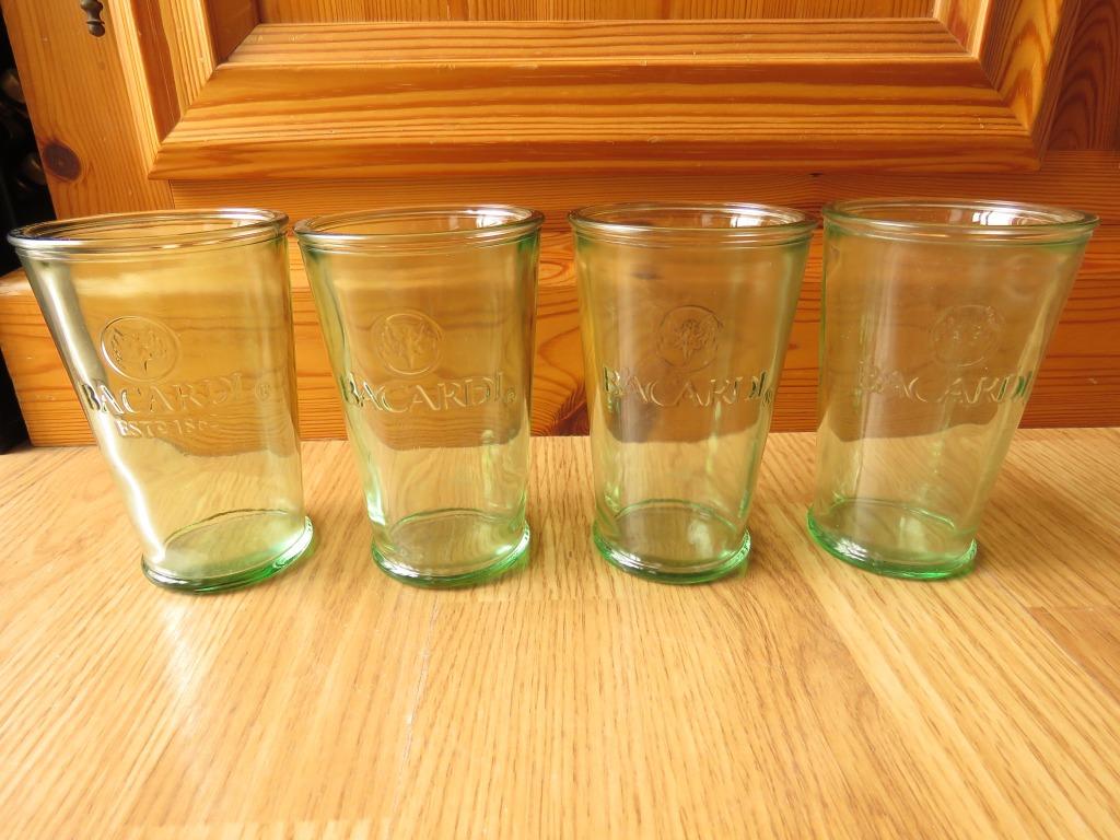 4 verres Bacardi a mojito, Collections, Verres & Petits Verres, Comme neuf, Autres types, Enlèvement ou Envoi