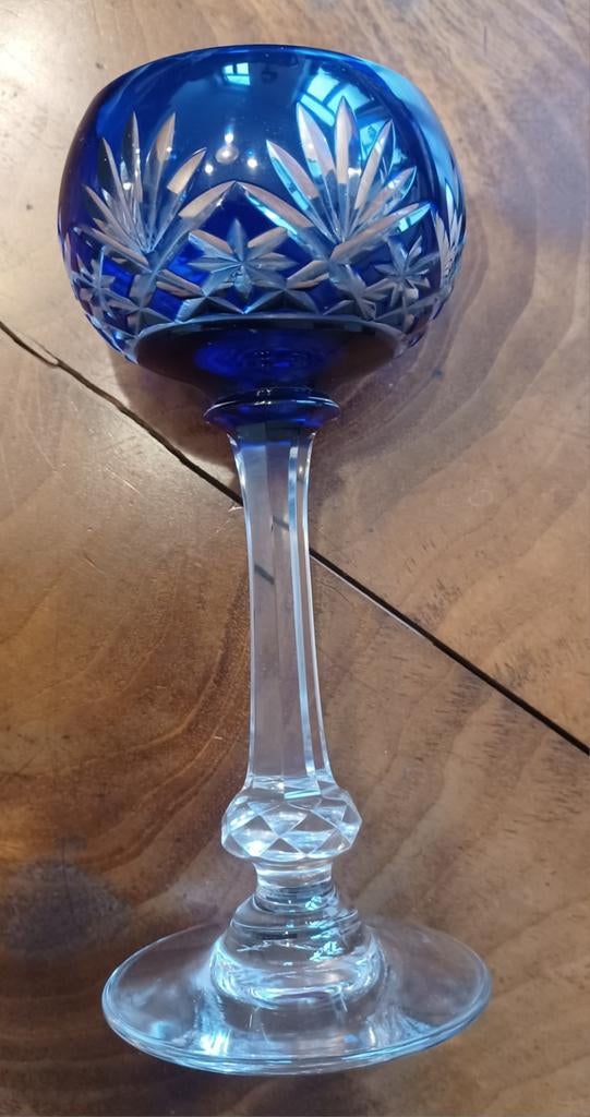 Ensemble de 6 verres en cristal Saint Louis Massenet bleu, Enlèvement