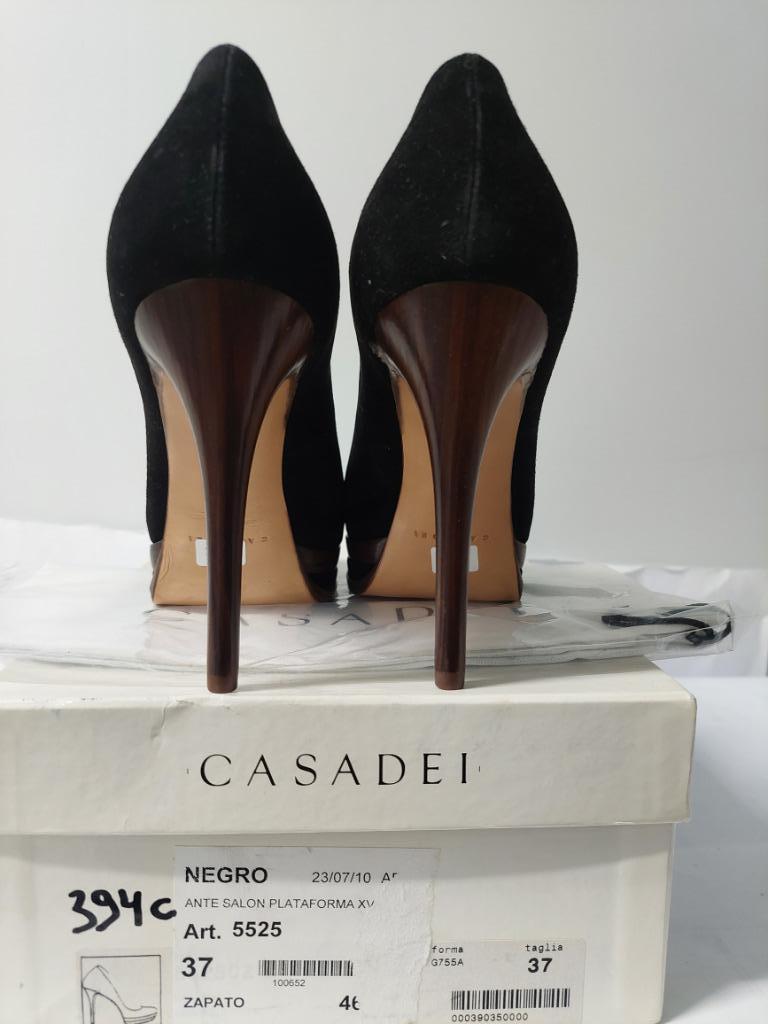394C* Casadei -sexy escarpins noirs cuir (37), Neuf, Escarpins, Casadei, Noir
