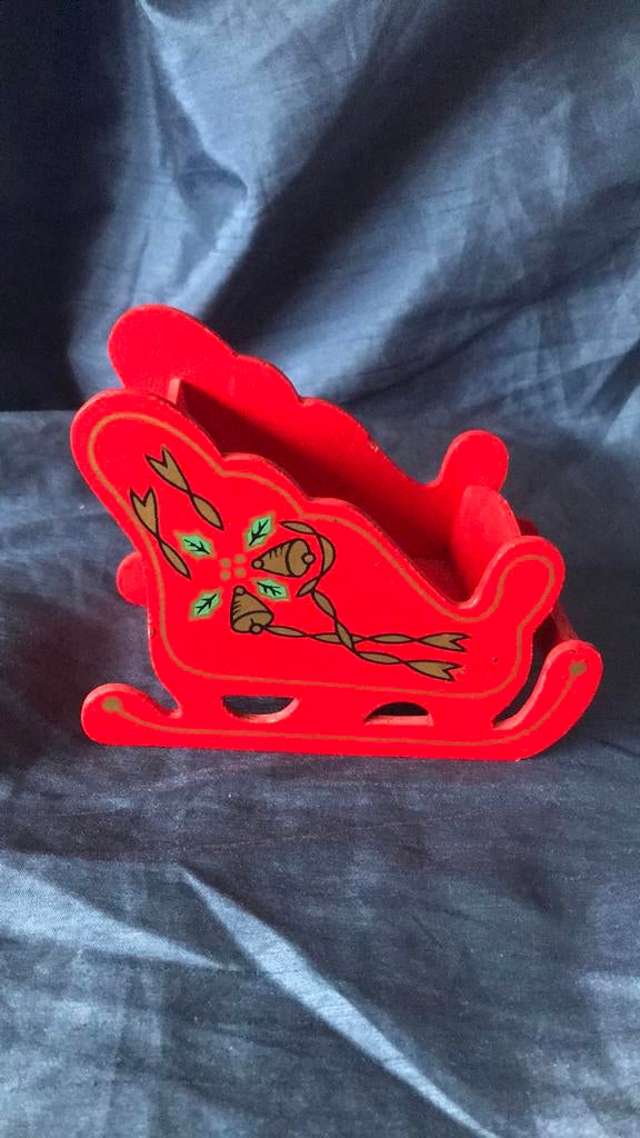 Traîneau Père Noël 13/10 cm en bois, Comme neuf